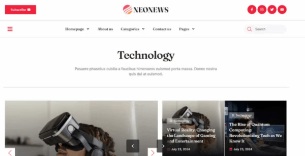 NeoNews - Kit de plantillas Elementor para noticias y revistas